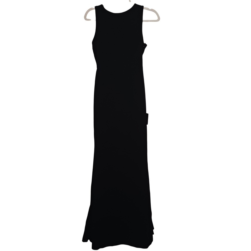 NWT Lulus Exquisite Refinement Black Backless Bow Ruffled Maxi Dress S Formal - Picture 4 of 14